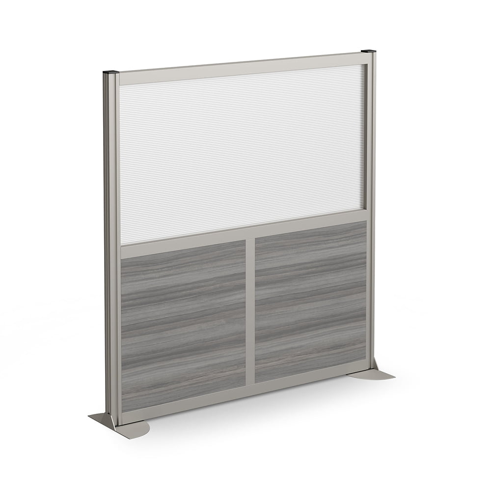 Office Partition, Cubicle Wall Divider, Modern Room Separator, Free Standing Privacy Panel, 52"H x 49"W, Indoor, Gray