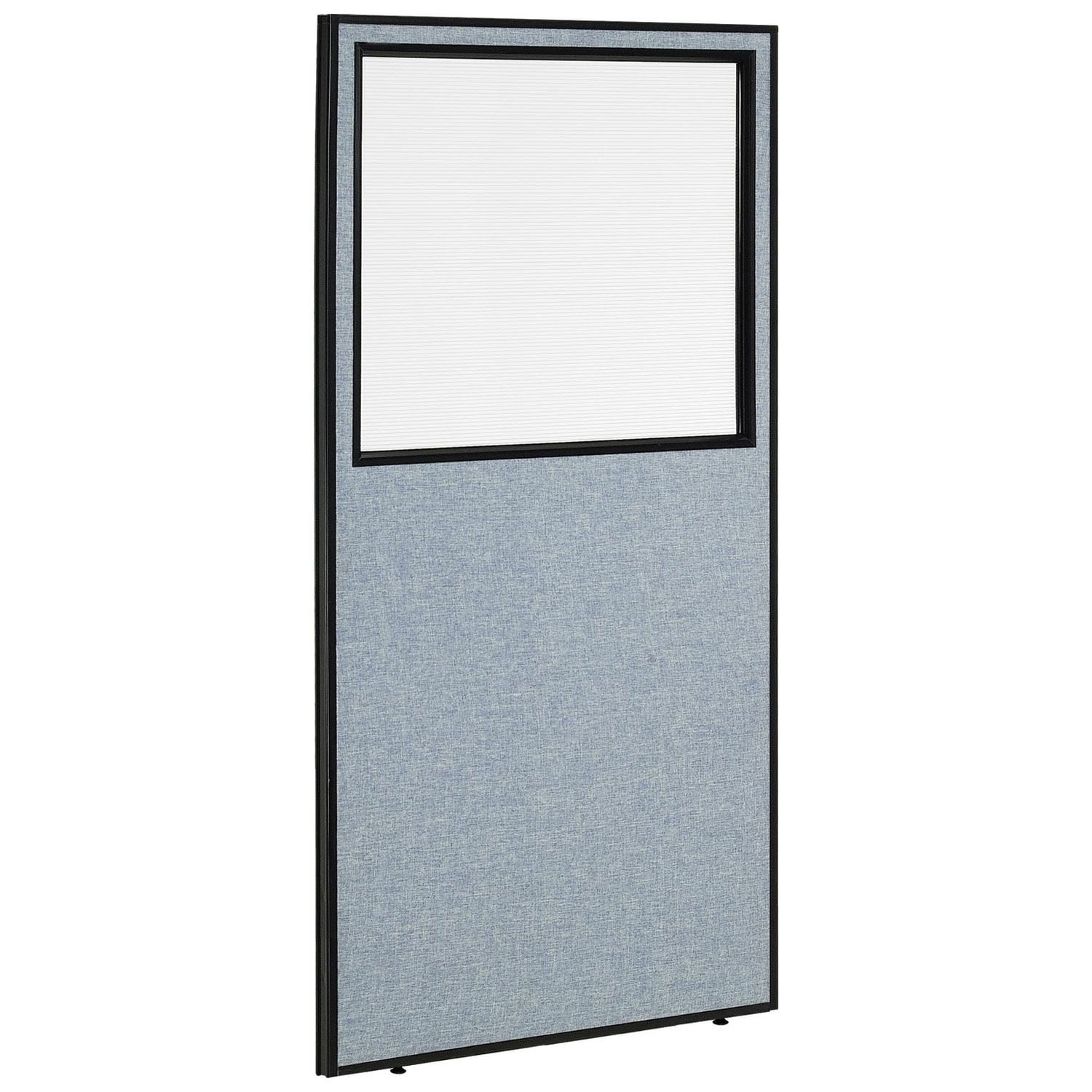 Office Partition Panel with Partial Window, 361/4"W x 72"H, Blue
