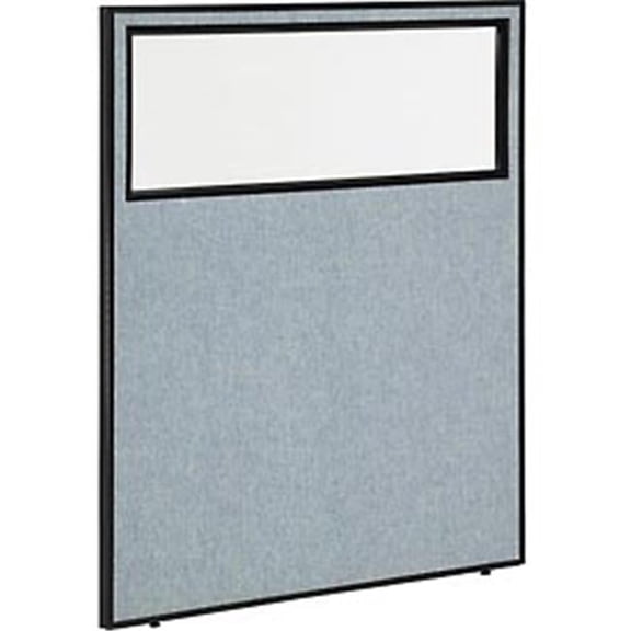Office Partition Panel with Partial Window - Blue