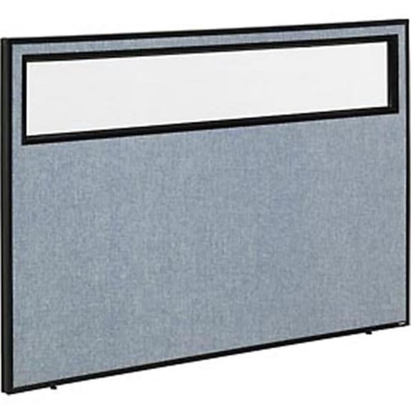 Office Partition Panel with Partial Window - Blue