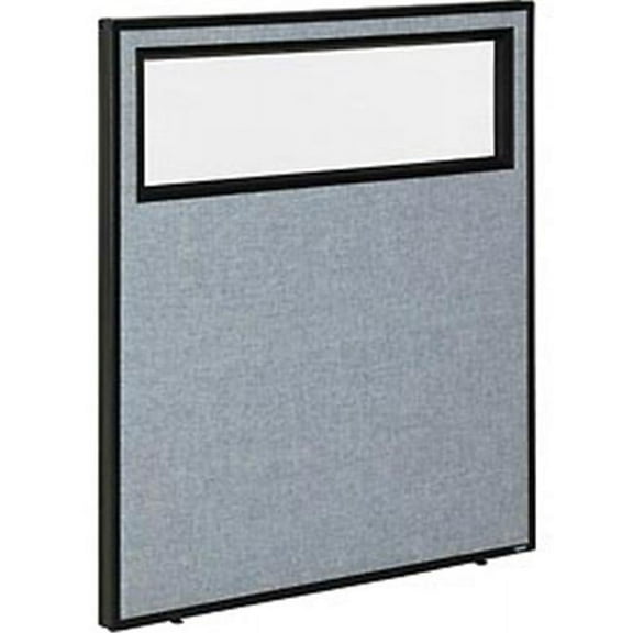 Office Partition Panel with Partial Window - Blue