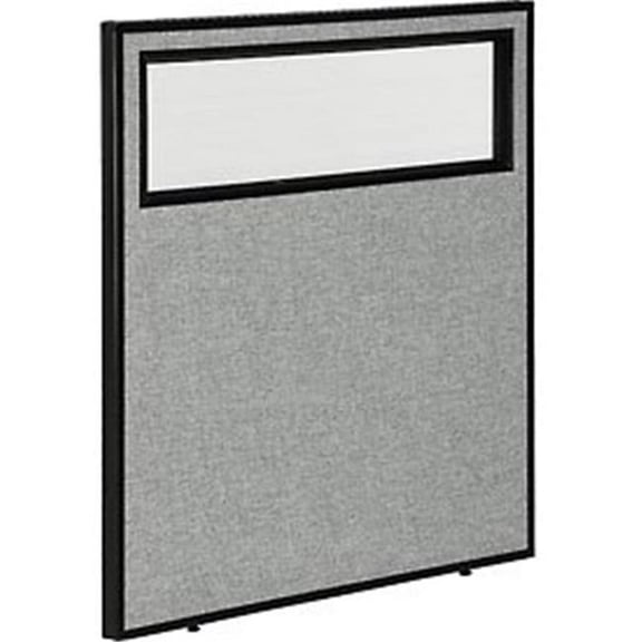 Office Partition Panel with Partial Window - Gray - 42 x 36.25 in.