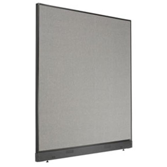 Office Partition Panel with Pass-Thru Cable - Gray - 60.25 x 64 in.