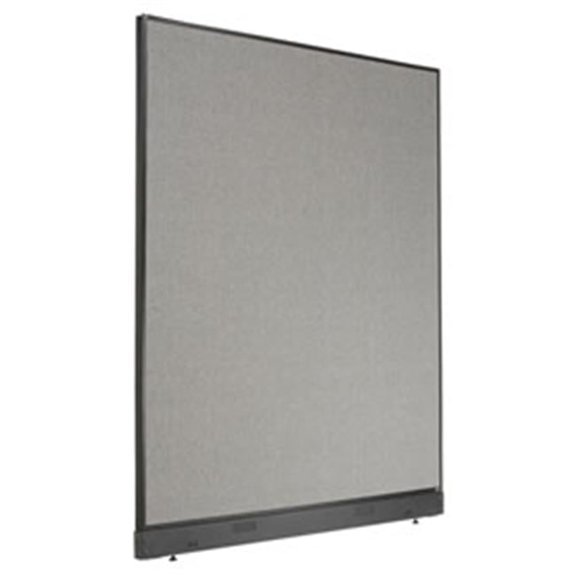Office Partition Panel with Pass-Thru Cable - Gray - 60.25 x 76 in.