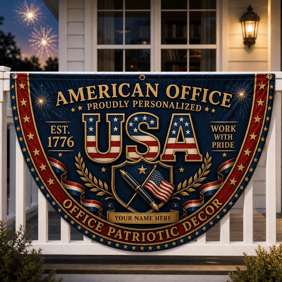 Office Patriotic Flag 250 Personalized USA Banner for Workplace Pride Display