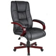 thumbnail image 1 of Office Products High Back Executive Wood Finished Chair with Casters, Mahogany, 1 of 7