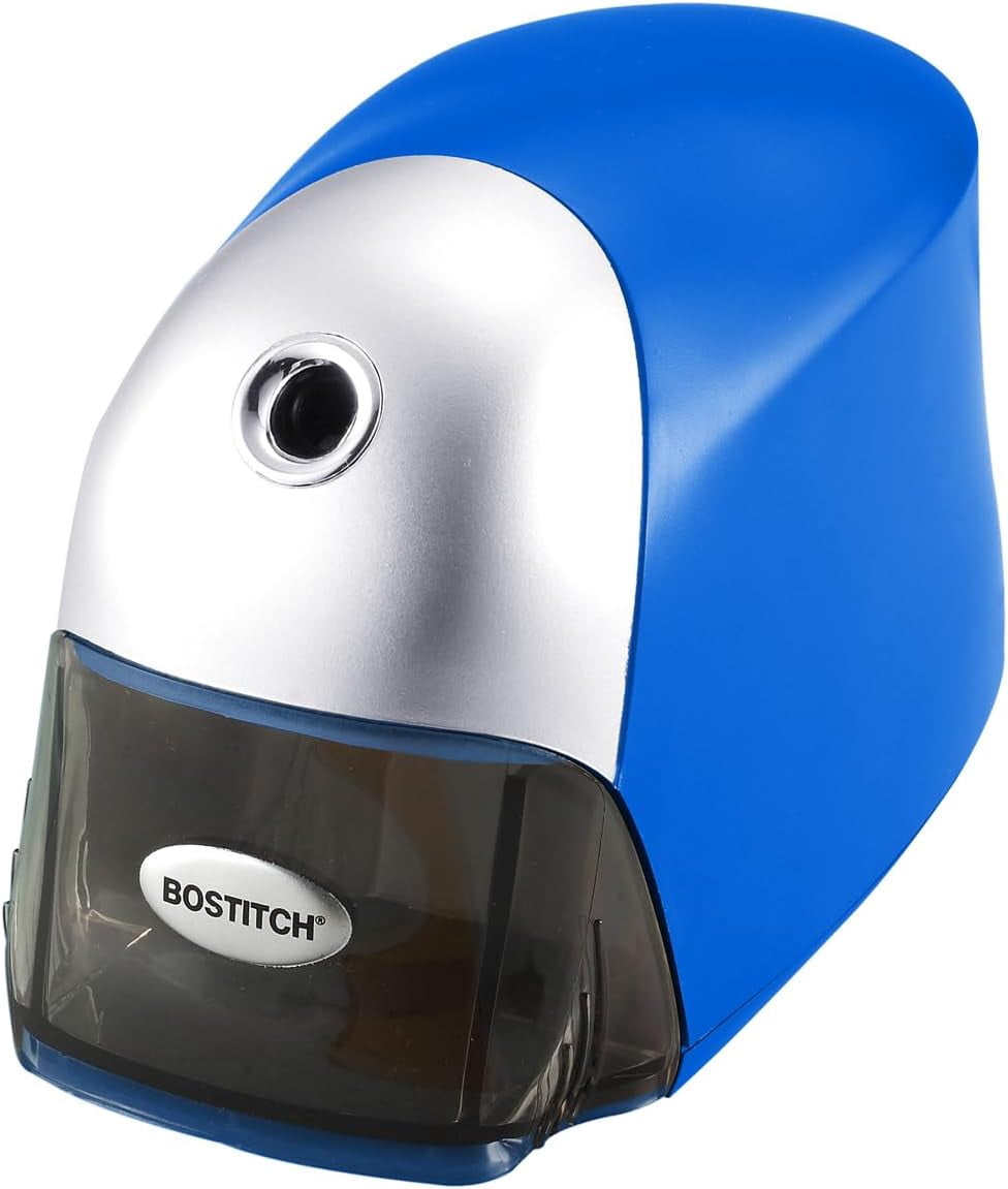 Office QuietSharp Executive Heavy Duty Electric Pencil Sharpener for 65% Faster Sharpening and 6X Longer Cutter Life - Colored Pencil Compatible, Blue