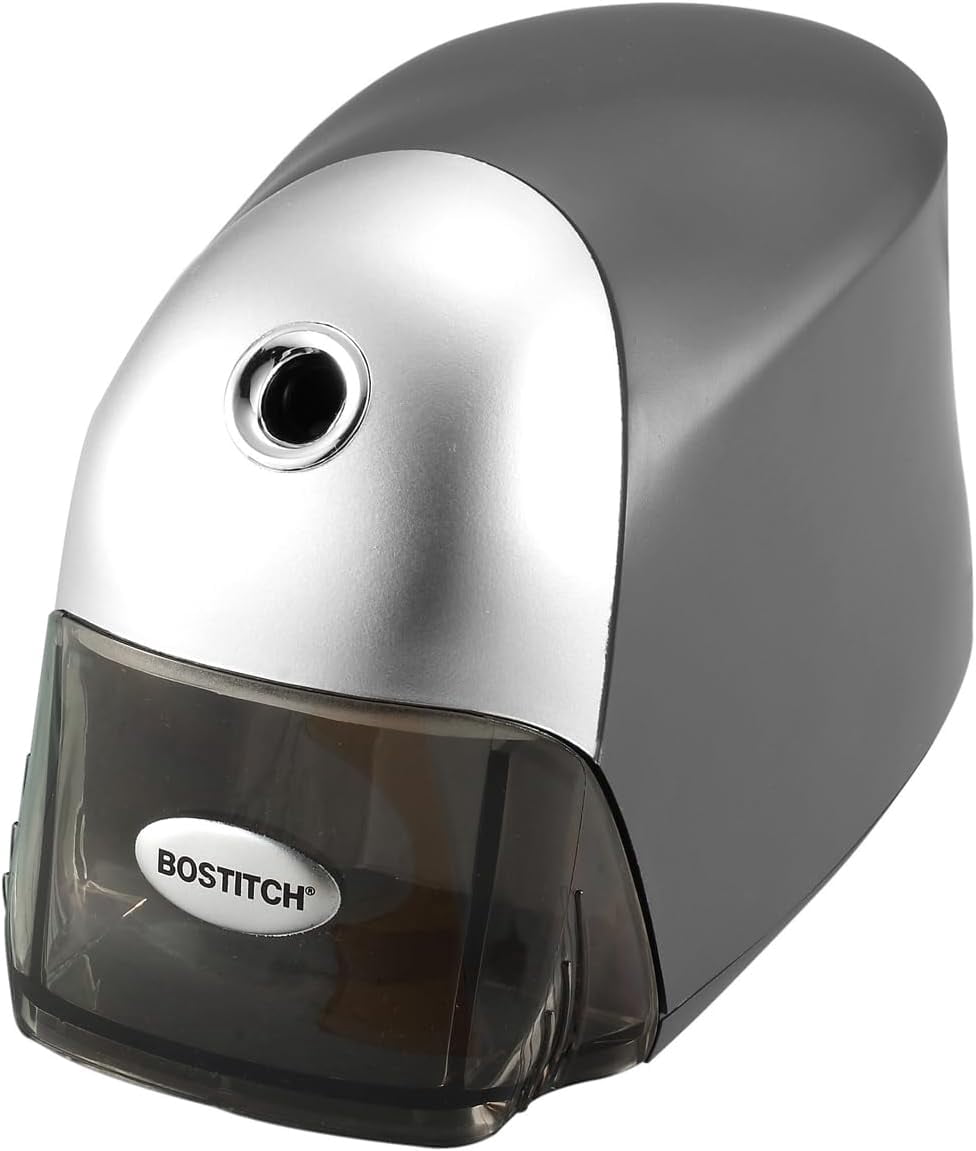 Office QuietSharp Executive Heavy Duty Electric Pencil Sharpener for 65% Faster Sharpening and 6X Longer Cutter Life - Colored Pencil Compatible, Charcoal