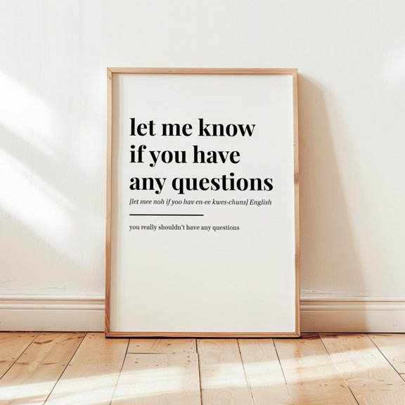 Office Quote Print, Dictionary Definition Wall Art, Unframed Paper Poster 8x10in
