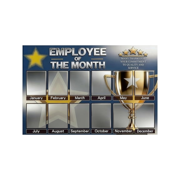 Office Recognition Poster Employee of the Month Reusable Motivational Canvas Wall Art for Staff Appreciation Workplace Decor HR Department