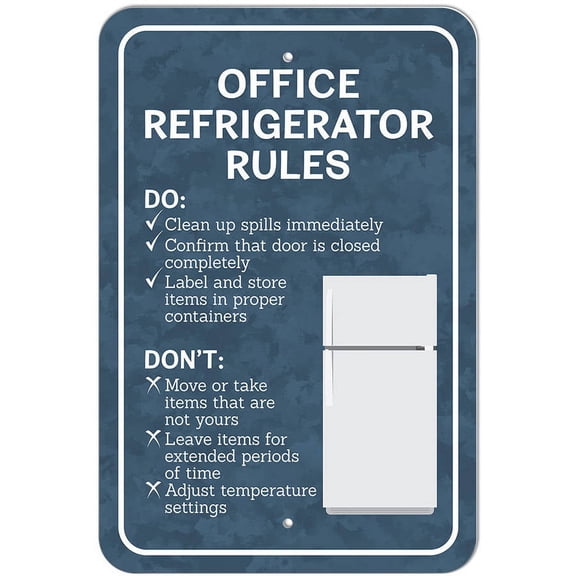Office Refrigerator Rules Sign