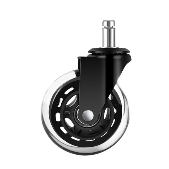 Office Rubber Chair Casters Replacement, 3 Inch Heavy-Duty Computer Gaming Desk Caster Wheels Smooth & Safe Rolling For ,Easy to Install