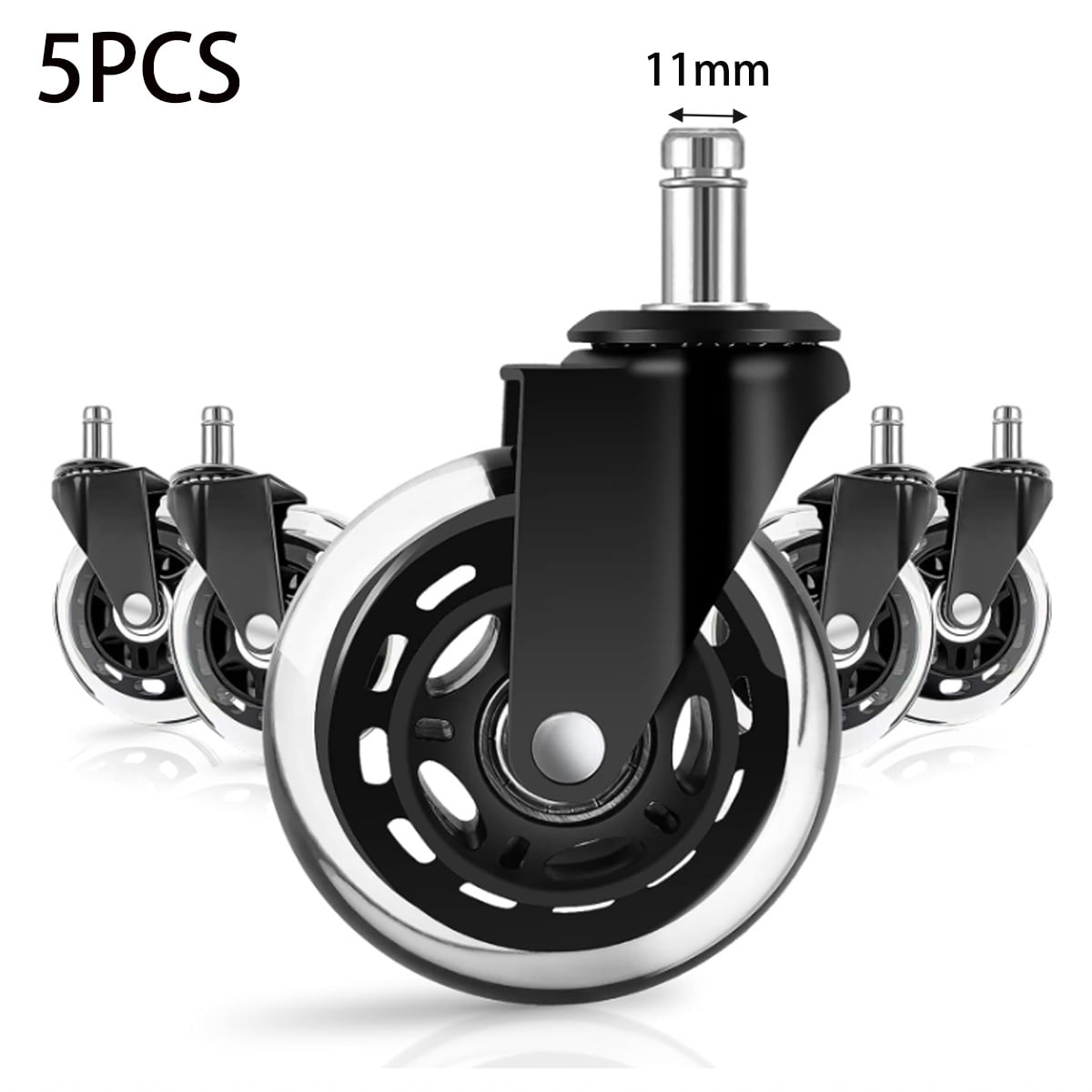 5-Pack Office Chair Wheels - Heavy Duty Casters For Hardwood Floors & Carpets