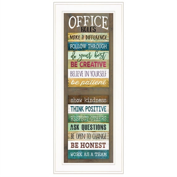 TrendyDecor4U Office Rules By Marla Rae Ready To Hang Framed Print MA2547-226G