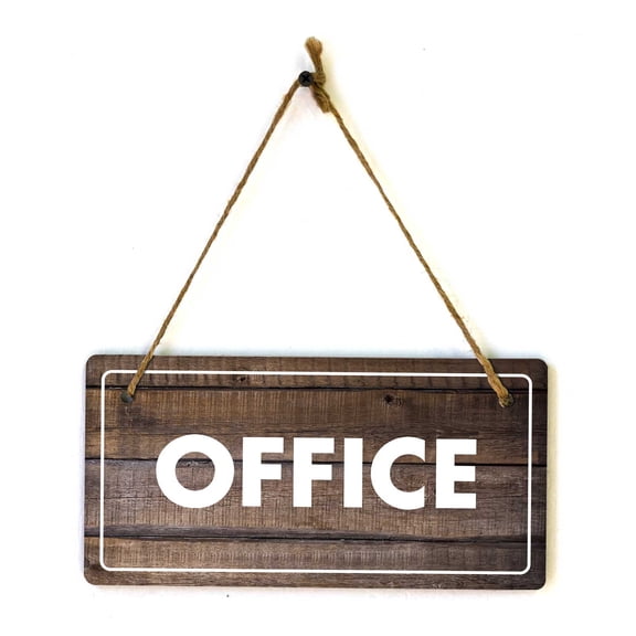 Office | Rustic Dark Wood 5 x 10" Hanging Sign
