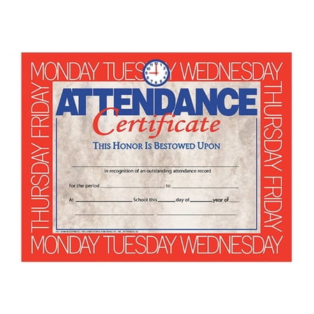 Office, School, Home, College Attendance Certificate Pack of 5