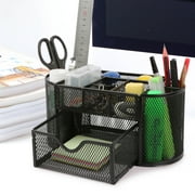 Office School Home/Teacher Supplies Mesh Desk Pen Organizer (Black)