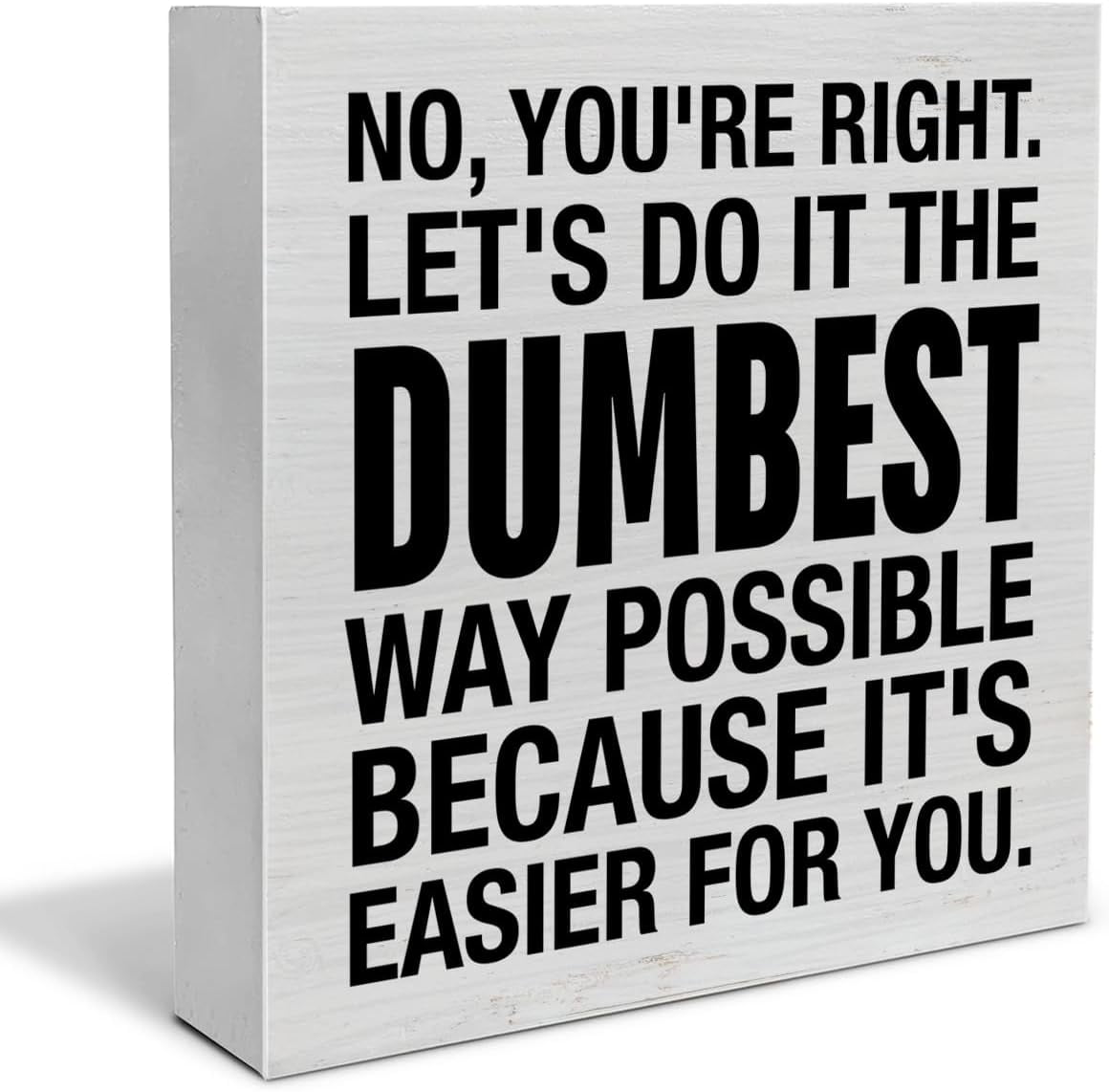 Office Sign Because It's Easier for You Wooden Sign Home Office Cubicle