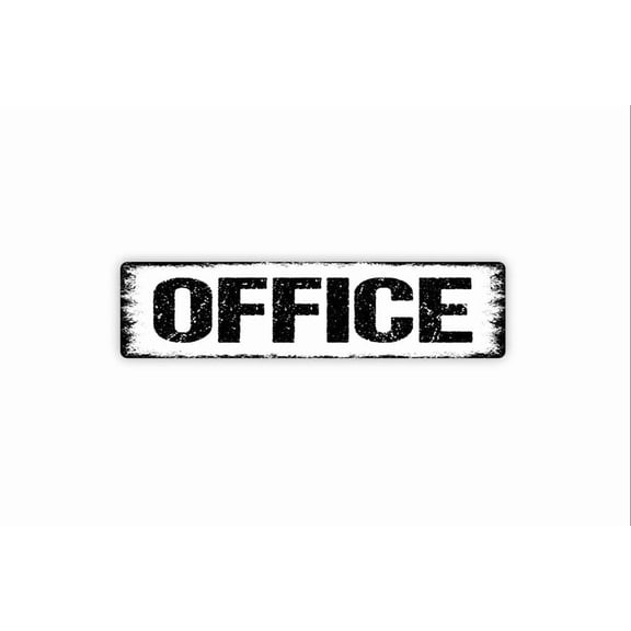 Office Sign - Custom Rustic Metal Street Sign or Door Name Plate Plaque - Size: 16 x 4 Inches