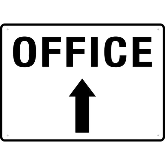 Office Sign with Arrow – 8x12 Inch RustFree Aluminum,Reflective & Weatherproof,Directional Signage for Office,Business,or Workplace – Easy to Mount