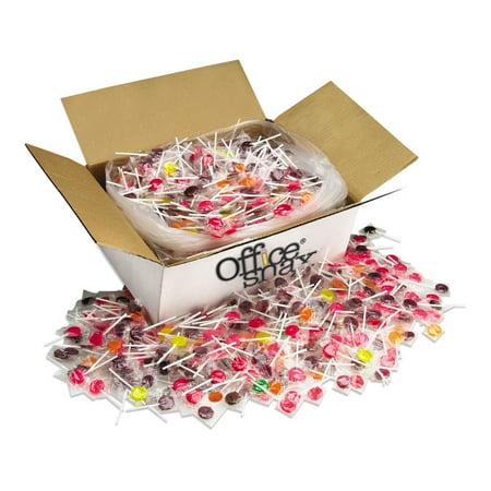 Office Snax Lick Stix Suckers, Seven Assorted Fruit Flavors, 1440/Carton