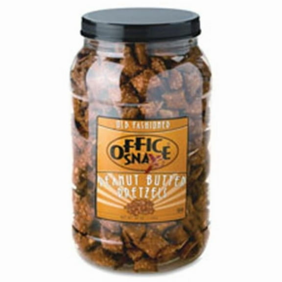 Office Snax Salted Pretzels Tub, Nugget Style, 44oz, Peanut Butter