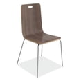 thumbnail image 1 of Office Source 198CMW Modern Walnut & Chrome Wood Stack Chair with Hand Hole, 1 of 1