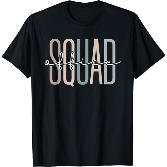 Office Squad Administrative Assistant Funny School Secretary T-Shirt Black Large