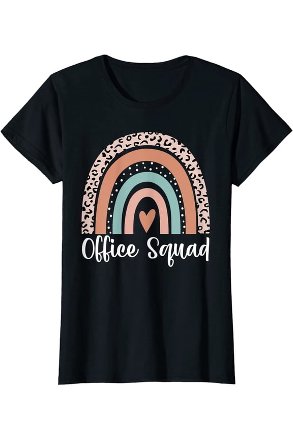 Office Squad Rainbow Administrative Assistants School Team T-Shirt