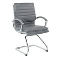 thumbnail image 1 of Office Star Guest Faux Leather Chair in Charcoal with Chrome Base, 1 of 5