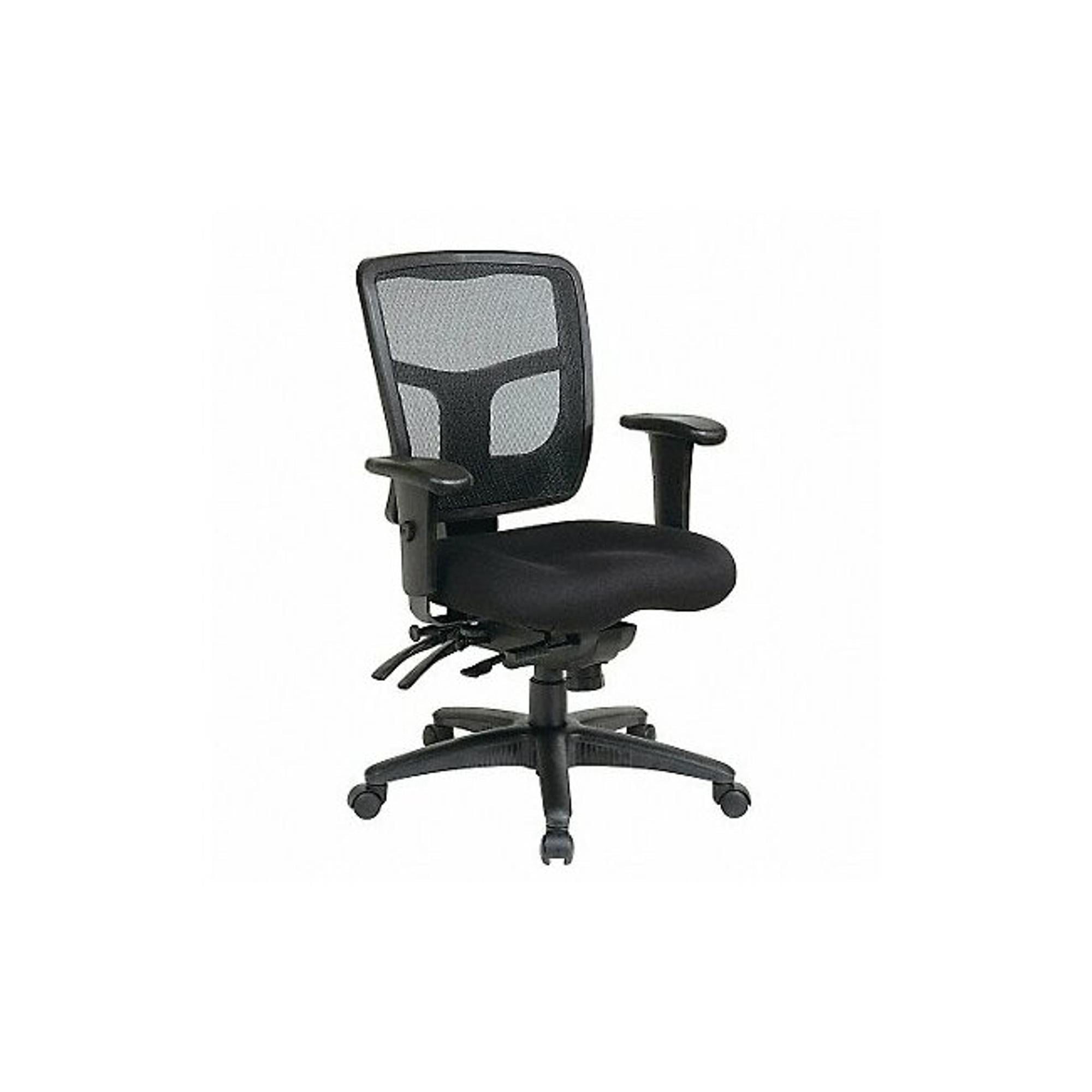 Black Mesh and Fabric Adjustable Executive Office Chair