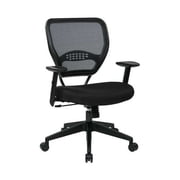 Desk Chair Desk Chair, Adjustable Arms, 19 to 23 Height, Fabric, Black 55-7N17-231