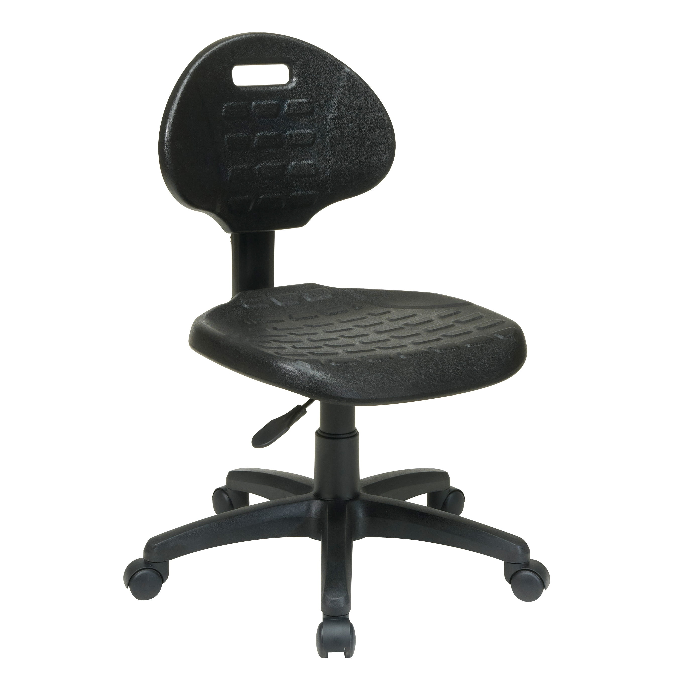 Black Urethane Armless Swivel Task Chair