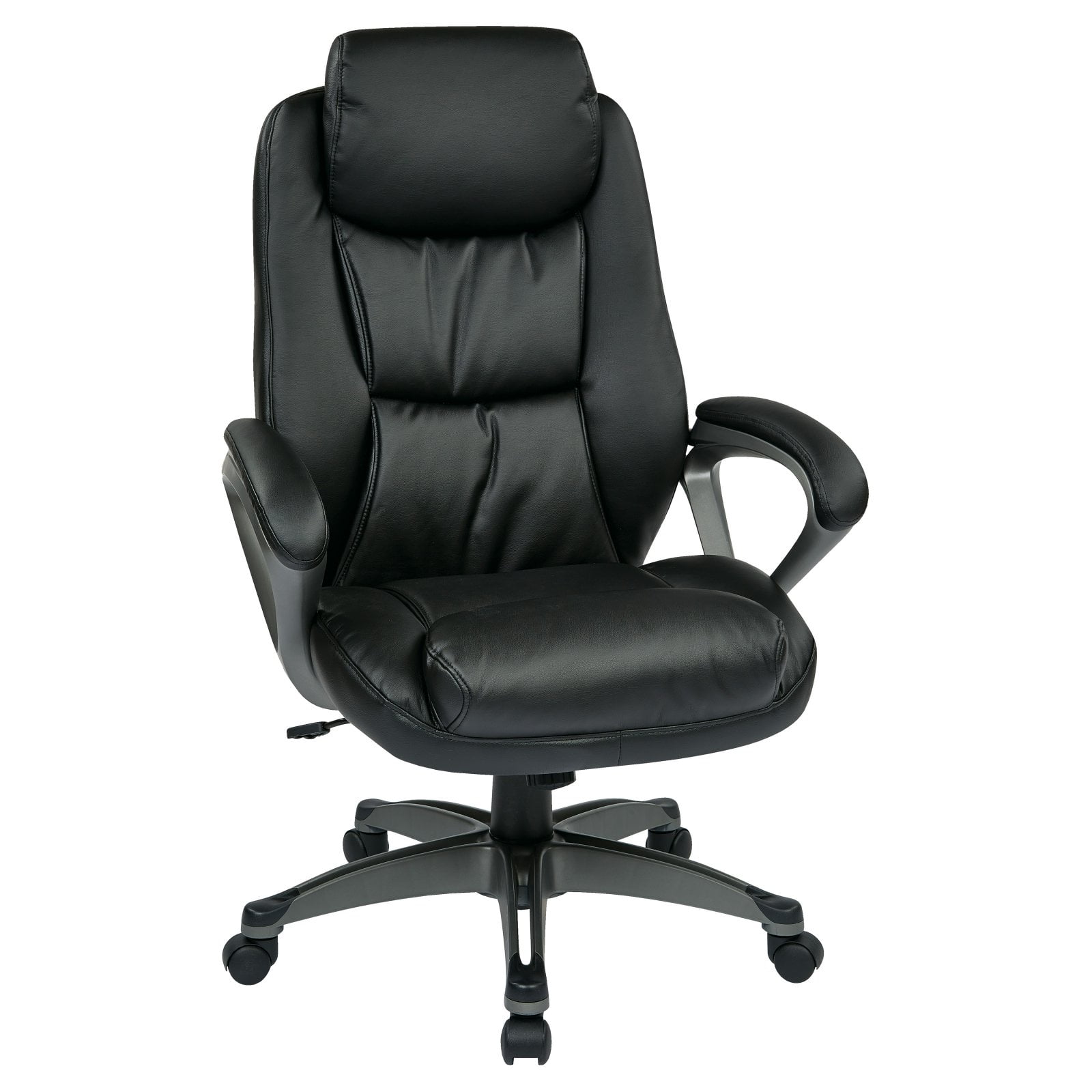 COLAMY High Back Executive Office chair- Ergonomic Home computer Desk Leather chair with Padded Flip-up Arms, Adjustable Tilt Lock