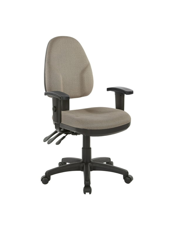 Office Star Products Dual Function Ergonomic Chair with Adjustable Back Height diamond gold