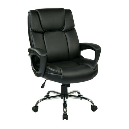 Office Star Products - WorkSmart Big Man's Executive Chair - Black