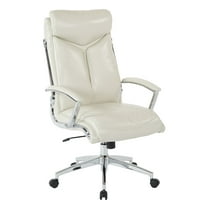 Office Star Products Executive Faux Leather High Back Chair with Padded Arms and Chrome Finish Base