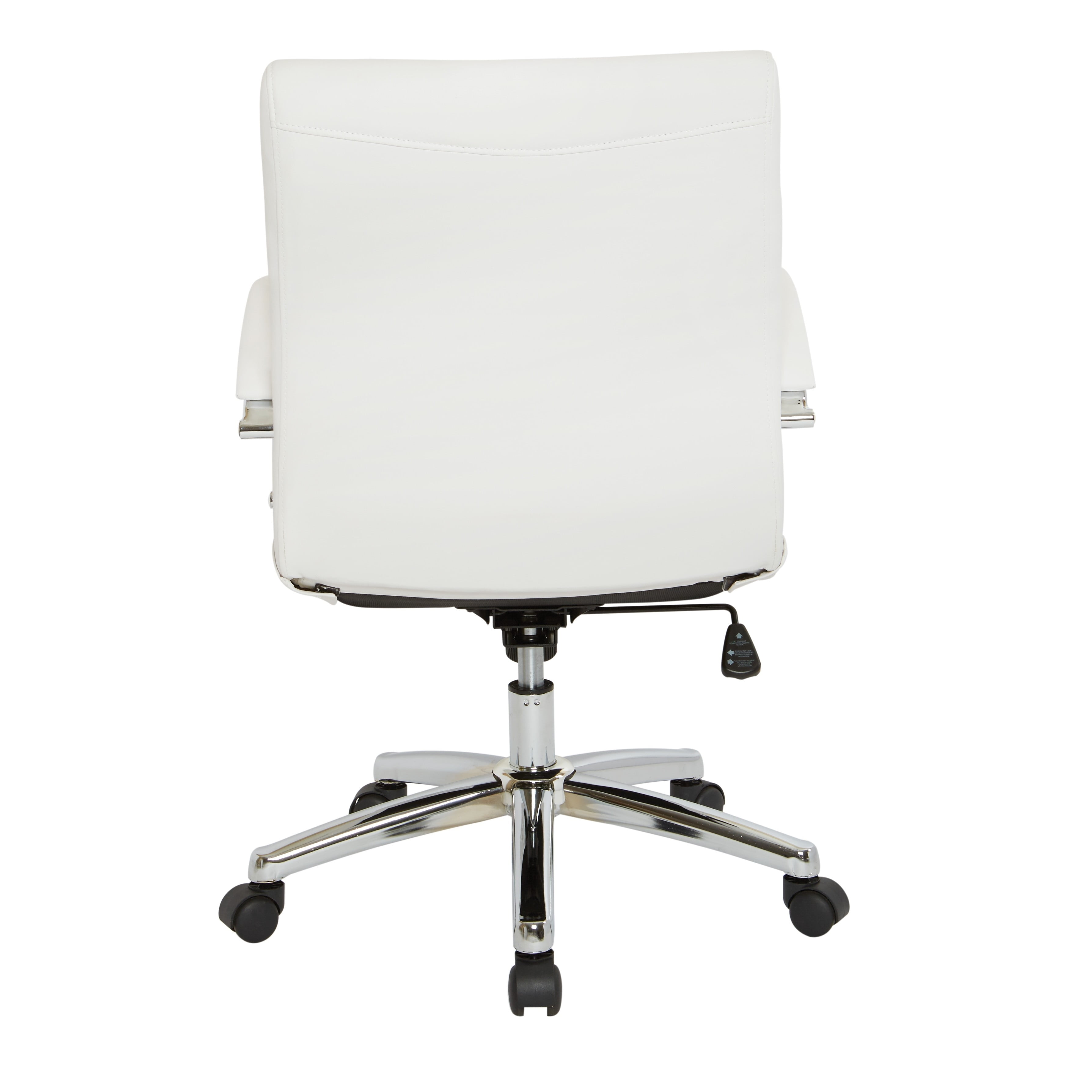 White Faux Leather Executive Swivel Office Chair with Chrome Base