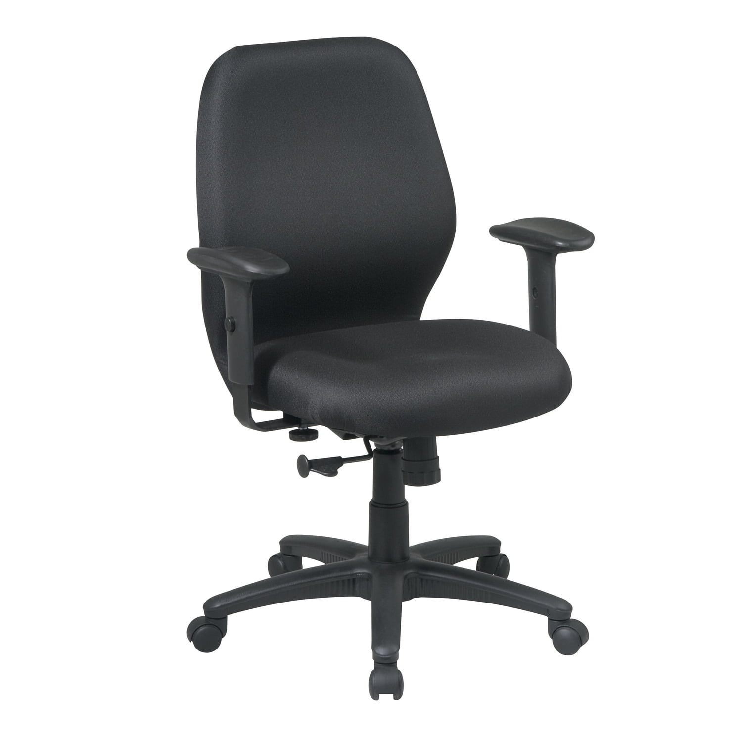 Black Fabric Executive Desk Chair with Adjustable Arms
