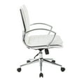 thumbnail image 1 of Office Star Products Mid Back Manager's Faux Leather Chair in White with Chrome Base, 1 of 5