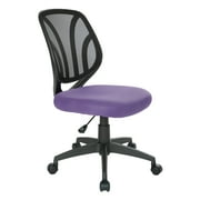 Office Star Products Screen Back Armless Task Chair with Purple Mesh and Dual Wheel Carpet Casters