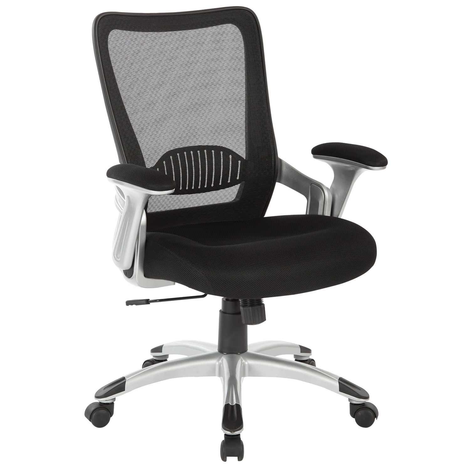 Work Smart Black Mesh and Leather Adjustable Executive Chair