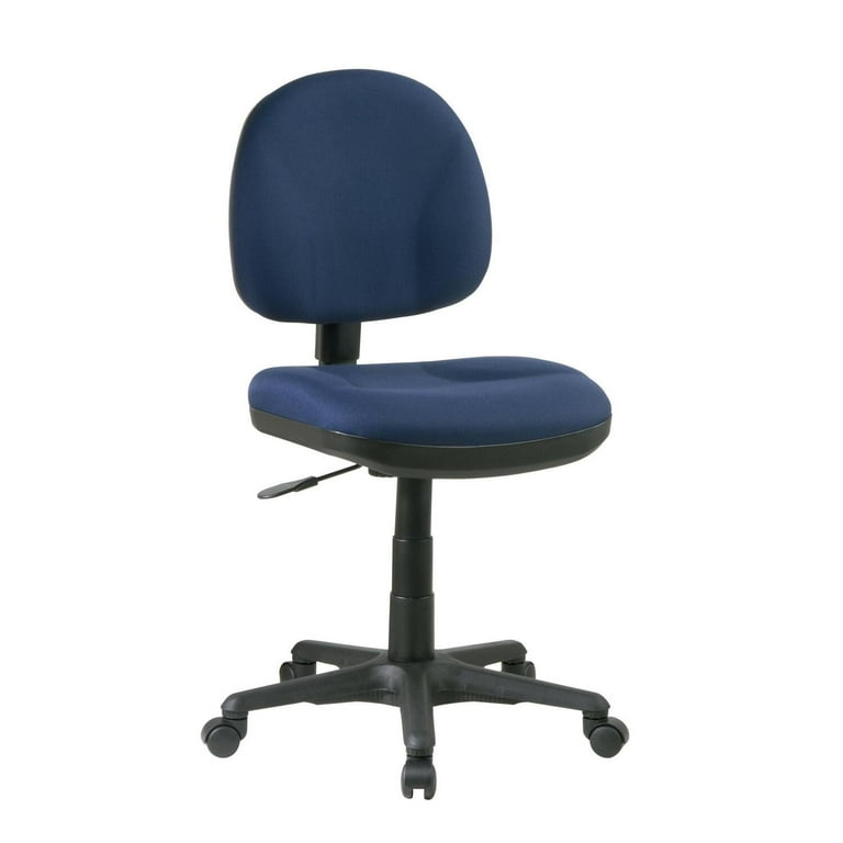 Office Star High-Back Armless Task Chair with Fabric Seat, Metal