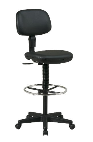 Sculptured Black Seat and Back Vinyl Drafting Chair - Walmart.com