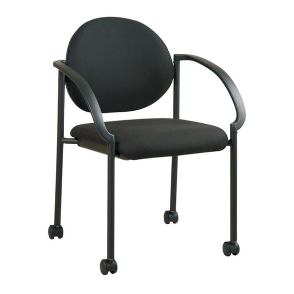 Office Star Products Stack Chairs with Casters, Arms,Padded Seat and Back