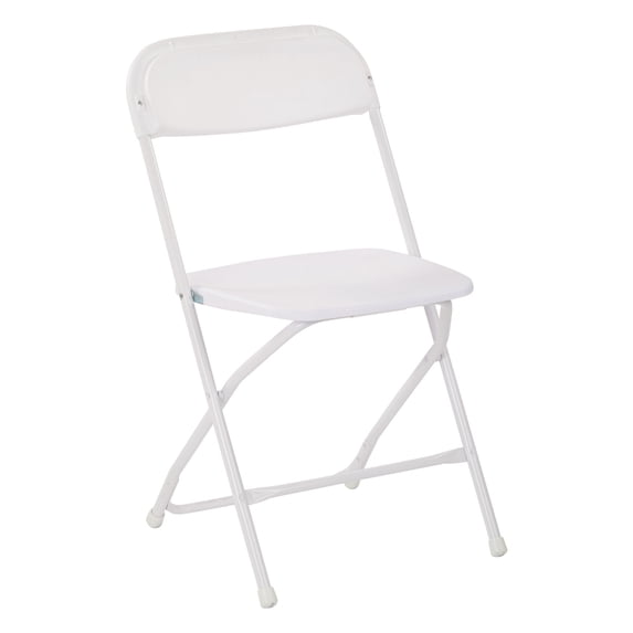 Office Star Products White Powder Coated Frame and Plastic Chair 2-Pack