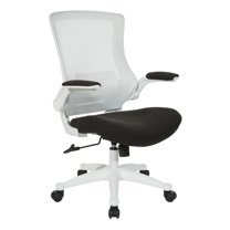 Office Star Products White Screen Back Manager's Chair in Linen Black Fabric