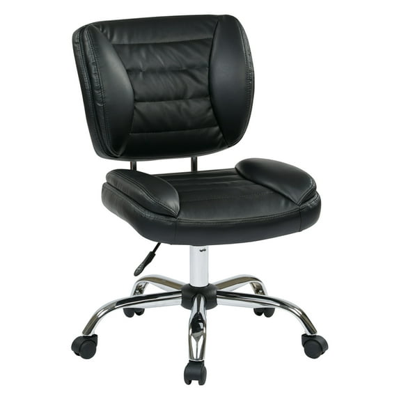 Office Star ST Series Armless Task Office Chair in Black
