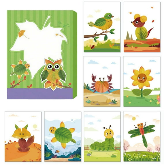 Office & Stationery - DIY Leaf Art For Kids 2025 Thanksgiving Fall With Fall Leaves Thanksgiving Halloween Decoration For Classroom Party School Activities Supplies