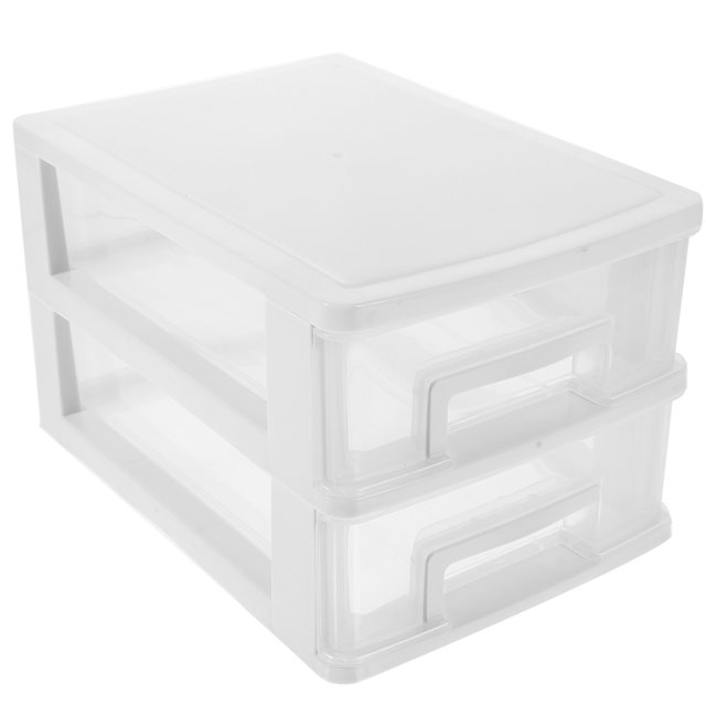 Office Storage Drawers Clear Plastic Bins Tabletop Organizer Desk Small